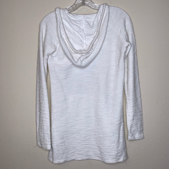 Blue Caribbean Beachy White Pullover Hoodie - Picture 3 of 5